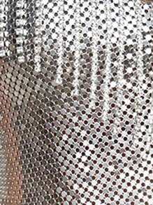 Allurite 流蘇邊露背繞頸短上衣 - 銀色 - 查看 6