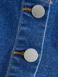 SHEIN Thiếu niên cô gái Túi vá Nút phía trước Tops Denim - Rửa trung bình - Xem 4