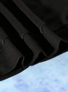 青少年女孩字母圖案拉鏈開襟連帽加絨內裏運動衫