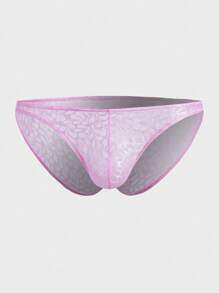 Men Plants Lace Brief Sexy Underwear - Pink - View 1