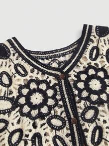 SHEIN MOD Gilets Avec boutons devant Casual Floral