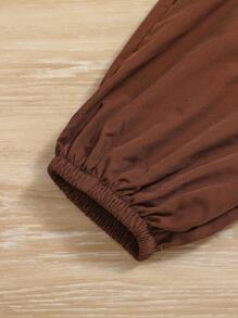 SHEIN Tween Girl Geo Print Mock Neck Tee & Pants - Multicolor - View 5