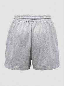 INAWLY Dragon Graphic Drawstring Waist Track Shorts - Light Grey - View 2