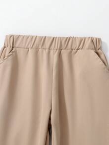 SHEIN 口袋 前紐扣格子男童（小）兩件套 - 彩色 - 查看 3