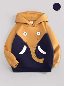 SHEIN Áo nỉ giữ nhiệt in hình voi dành cho bé trai - Nhiều màu - Xem 1