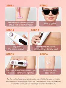 JMMO Laser Hair Removal Face Leg Arm Back Whole Body Hair Remover,IPL Hair Removal Device & 5 Energy Levels For Painless-UK Plug - White - View 4