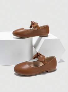 Girls Butterfly Decor Flat Shoes, Comfortable And Stylish For Outdoor Activities - Brown - View 3