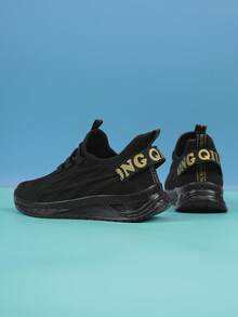 兒童運動鞋男孩字母圖案繫帶運動鞋