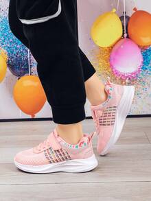 Girls' Comfortable Spring And Autumn Sports Casual Running Shoes - Pink - View 3