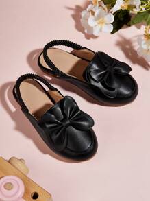 時尚韓語風格公主女孩半拖鞋 - 黑色 - 查看 1