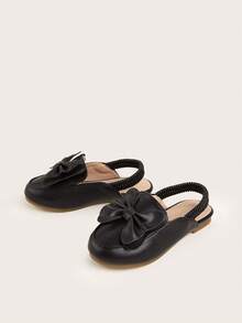 時尚韓語風格公主女孩半拖鞋 - 黑色 - 查看 3