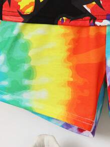 SHEIN 2 Cái/bộ Tập Đi Bé Trai 3D In Hình Khủng Long Dễ Thương Trên Và Dây Buộc Quần Short Cho Ngày Lễ, Mềm Mại & Thoải Mái, Mùa Hè - Nhiều màu - Xem 7