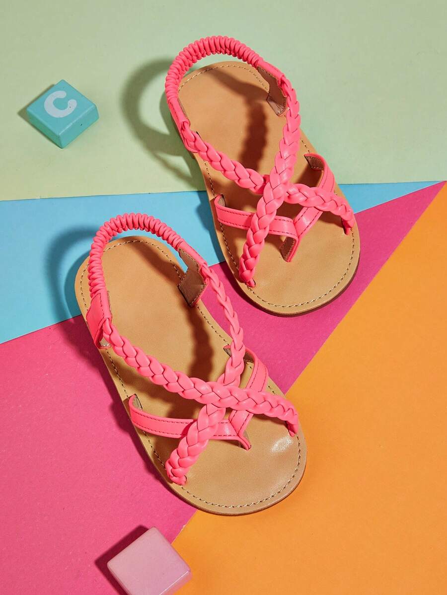 夏季時尚韓語風格女孩公主涼鞋 - 玫紅色 - 查看 1