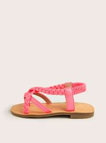 夏季時尚韓語風格女孩公主涼鞋 - 玫紅色 - 查看 3