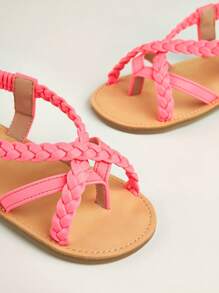 夏季時尚韓語風格女孩公主涼鞋 - 玫紅色 - 查看 5