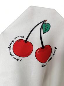 SweetSlumber Cherry Print Lettuce Trim Cami Top & Shorts PJ Set / Pajama Set - Blue - View 7