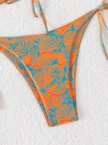 Swim Vcay Conjunto de bikini de amarrar con estampado tropical para playa en verano