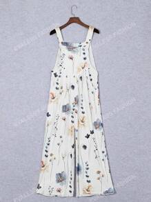 Combinaison Salopette Imprimé Floral À Poche Ample