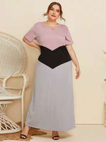 Plus Colorblock Tunic Dress