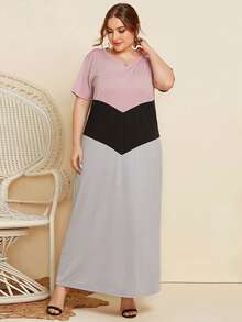 Plus Colorblock Tunic Dress