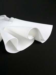 Viền Ruffle Viền chia cắt Váy có thắt lưng - trắng - Xem 3