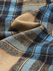 Astylish Women's Casual Plaid Color Block Buttoned Shirt With Pocket Fall Clothes