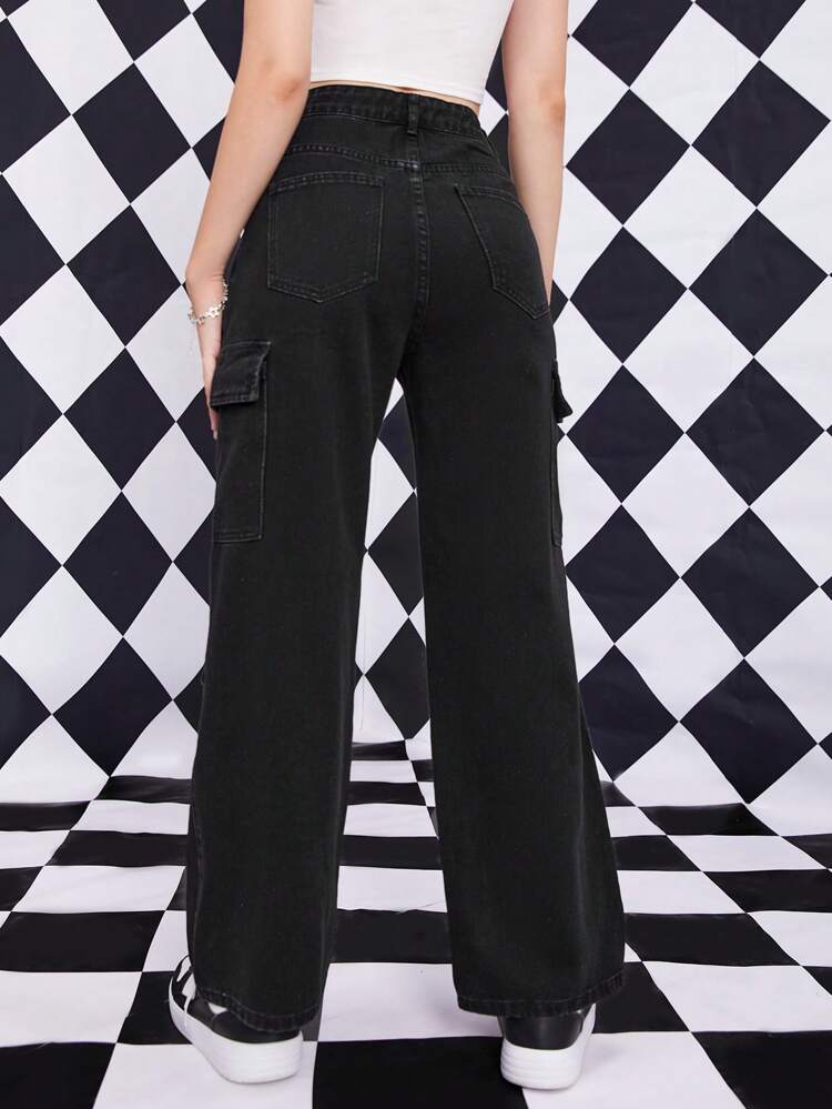 Teen Girl Flap Pocket Side Cargo Jeans