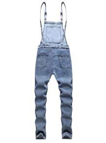 Manfinity EMRG Men Ripped Denim Overall - Blue - View 2