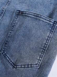 Manfinity EMRG Men Ripped Denim Overall - Blue - View 6