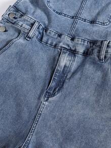 Manfinity EMRG Men Ripped Denim Overall - Blue - View 7