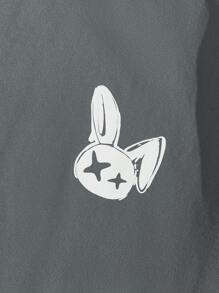 Manfinity VCAY Áo thun & Áo lót Nam Hoạt hình Lá thư Giải trí - Màu xám đen - Xem 4