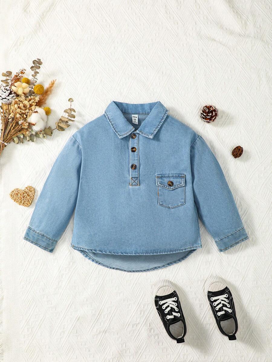 Young Boy Flap Pocket Denim Top