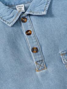Young Boy Flap Pocket Denim Top
