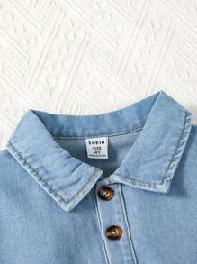 Young Boy Flap Pocket Denim Top