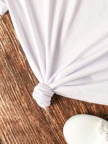 SHEIN LUNE 奶牛&印花T恤 - 白色 - 查看 5