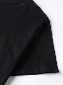 Manfinity Hypemode 男士波浪&標語圖案T恤 - 黑色 - 查看 5