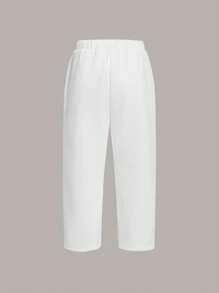 SHEIN Young Boy Contrast Trim Polo Shirt & Pants - White - View 5