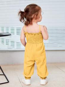 SHEIN Baby Girl Frill Trim Cami Jumpsuit