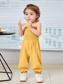 SHEIN Baby Girl Frill Trim Cami Jumpsuit