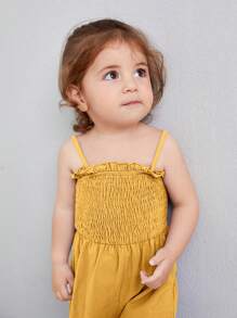 SHEIN Baby Girl Frill Trim Cami Jumpsuit
