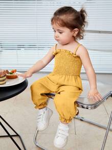 SHEIN Baby Girl Frill Trim Cami Jumpsuit