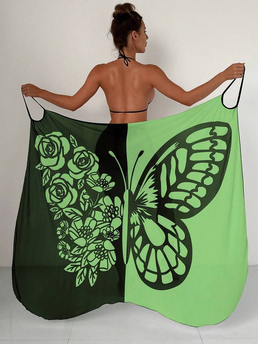 Swim Vcay 蝴蝶和雛菊圖案罩衫 - 彩色 - 查看 1