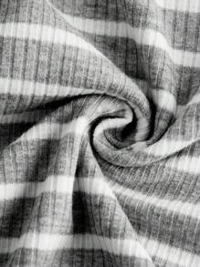 SHEIN 青少年女孩條紋圖案背心上衣 - 淺灰色 - 查看 4