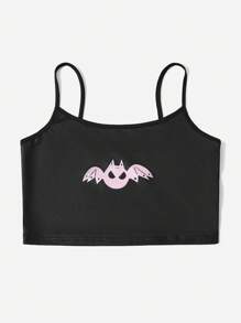 ROMWE Goth Bộ đồ ngủ Nữ Hoạt hình - màu đen - Xem 4