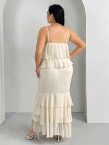 SHEIN SXY Hơn Lớp viền Váy Dây - trắng - Xem 2