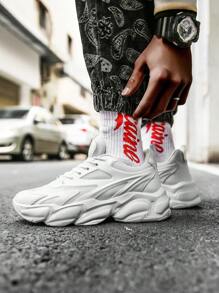 Men's New Ultralight Thick Sole Chunky Sneakers, Breathable Casual Sports Shoes - White - View 6