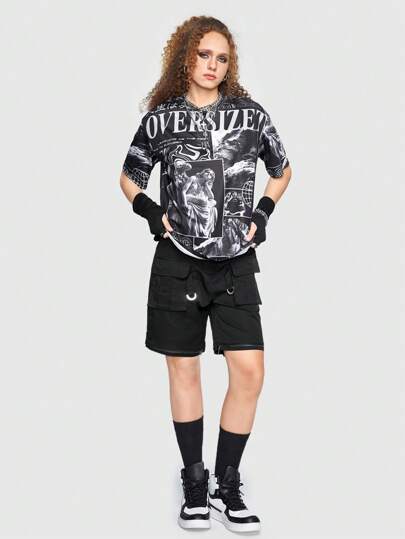 Street Life T-Shirt mit Figur Grafik,