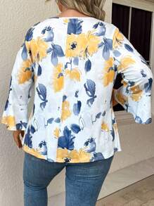 EMERY ROSE 大碼印花喇叭袖T恤 - 彩色 - 查看 2