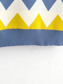 SHEIN Young Boy Chevron Pattern Sweater - Multicolor - View 4