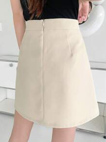 DAZY Split Hem Skort - Apricot - View 2